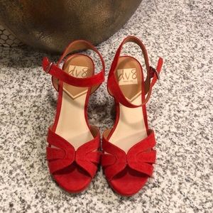 DV8 Red Suede Wedges